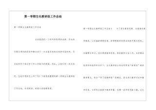 第一学期生化教研组工作总结