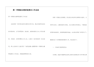 第一学期综合教研组期末工作总结