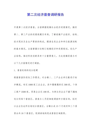 第二次经济普查调研报告-