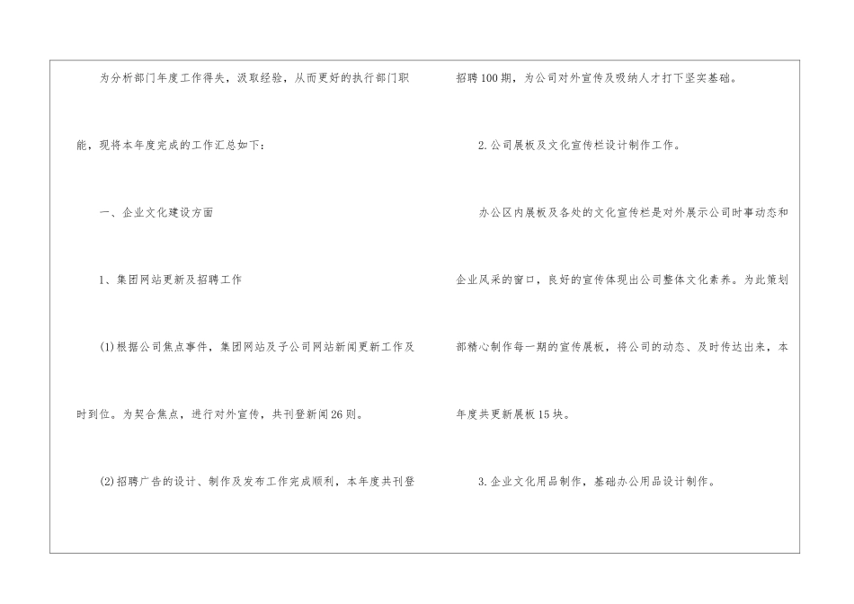 策划部年度工作总结(7篇)_第2页