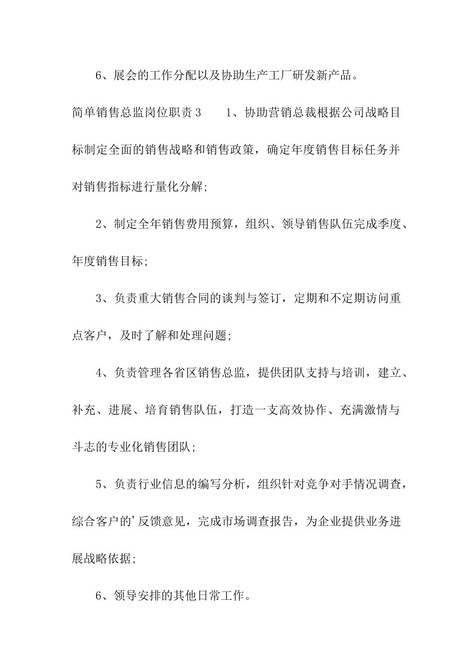 简单销售总监岗位职责_第2页
