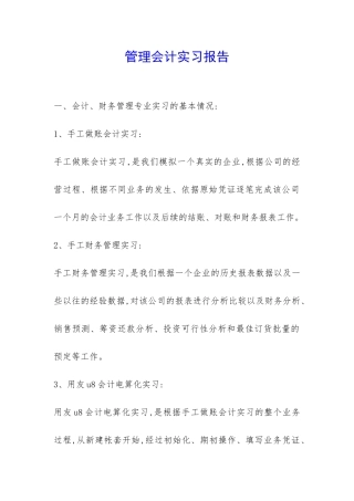 管理会计实习报告-
