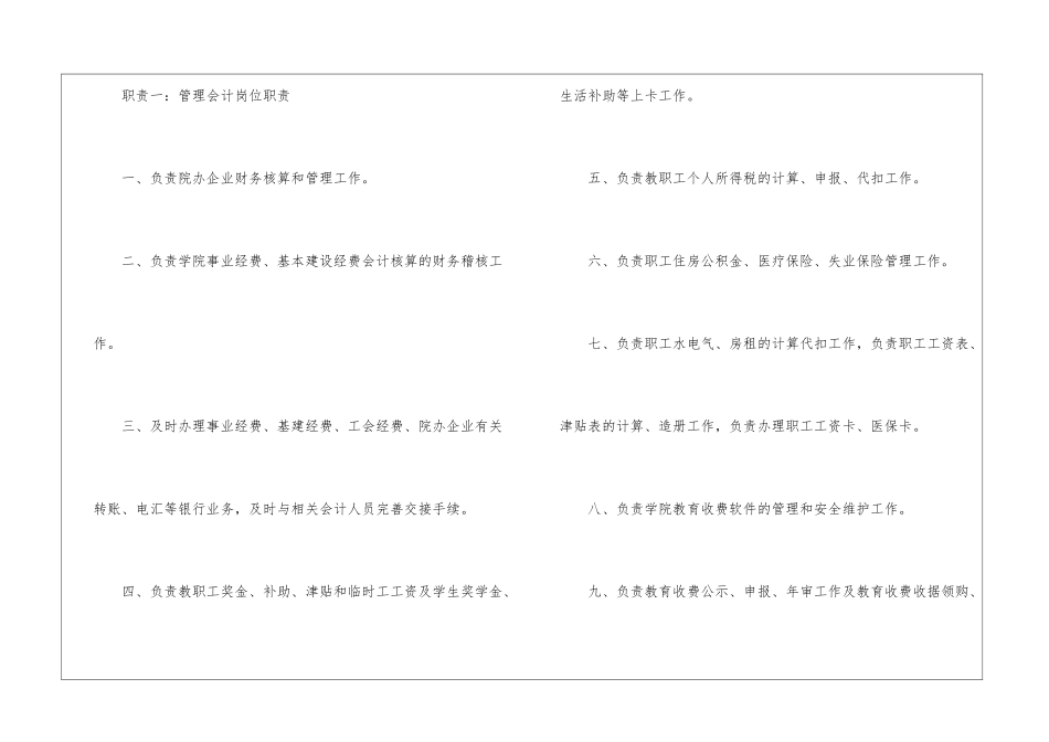 管理会计岗位说明书范例_第2页