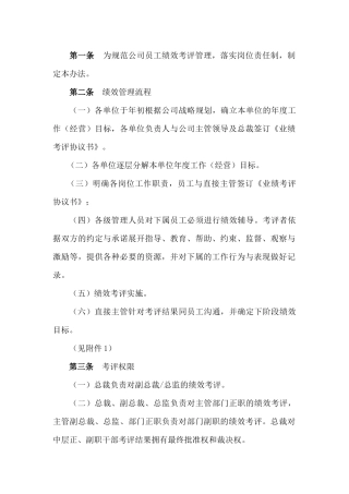 某公司绩效考评管理办法