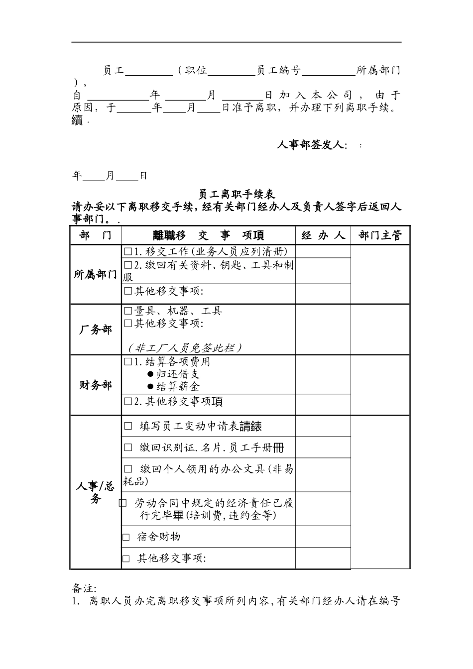 某公司离职申请单_第2页