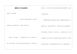 篮球社工作总结报告