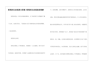 粉笔的生命观原文答案-粉笔的生命观阅读理解-