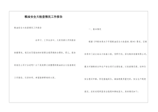 粮油安全大检查情况工作报告
