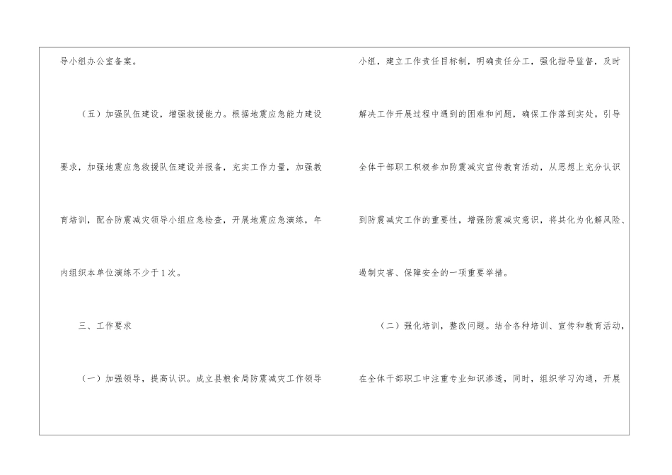 粮食局防震减灾工作计划_第3页