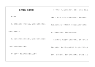 粽子情结-阅读答案-