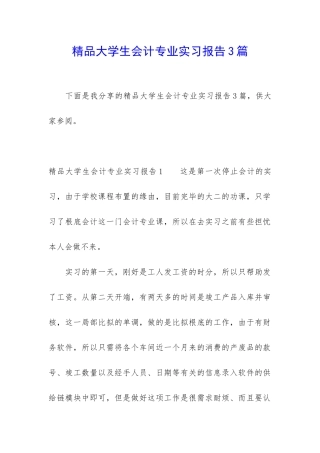 精品大学生会计专业实习报告3篇