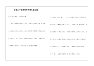 精选三年级清明节作文汇编五篇