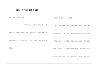 精选个人工作计划集合8篇