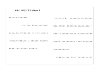 精选个人年度工作计划集合6篇