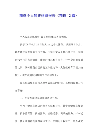 精选个人转正述职报告
