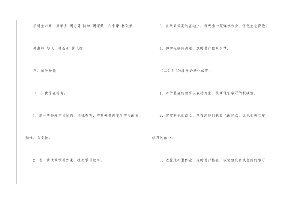 精选五年级数学工作计划3篇_第3页