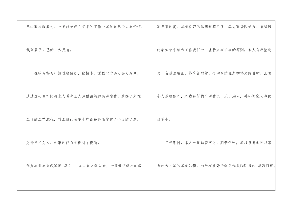 精选优秀毕业生自我鉴定4篇_第3页