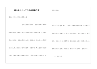 精选会计个人工作总结锦集六篇