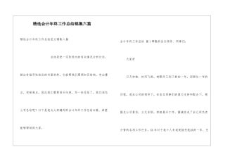 精选会计年终工作总结锦集六篇