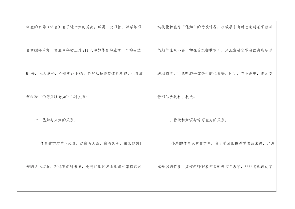 精选体育教学工作总结模板锦集五篇_第2页