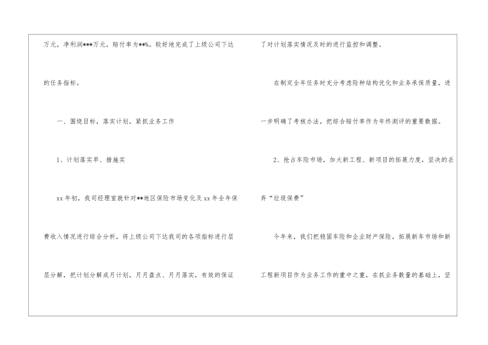 精选保险公司工作总结集合八篇_第2页