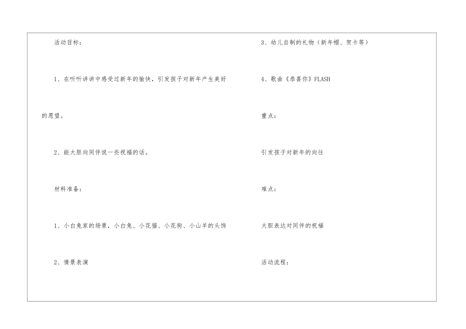 精选元旦活动计划幼儿园四篇_第2页