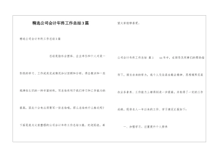 精选公司会计年终工作总结3篇