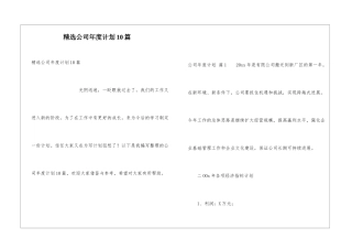 精选公司年度计划10篇