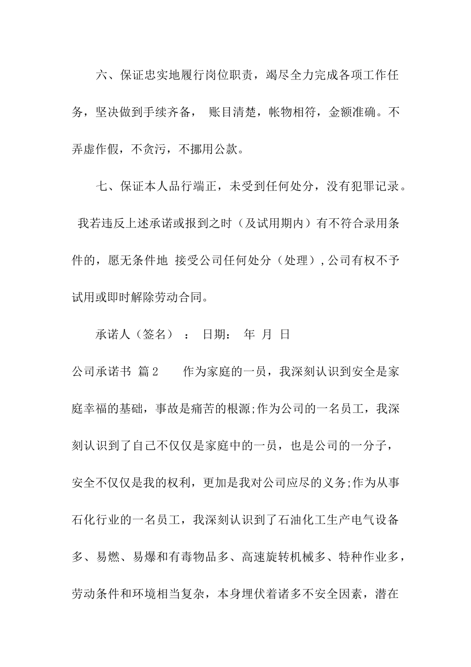 精选公司承诺书模板合集8篇_第3页