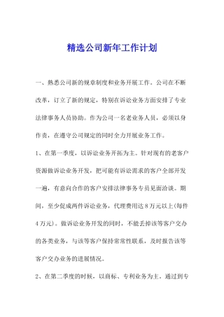 精选公司新年工作计划