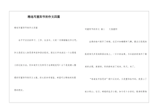 精选写重阳节的作文四篇