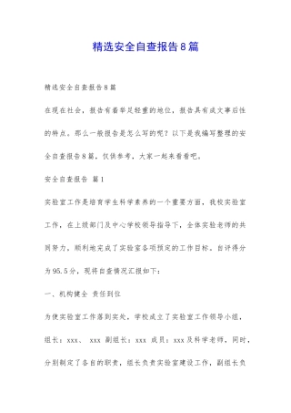 精选安全自查报告8篇-