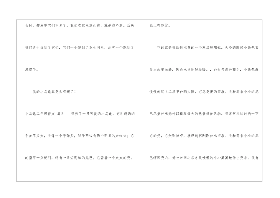 精选小乌龟二年级作文汇总九篇_第2页
