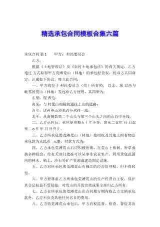 精选承包合同模板合集六篇