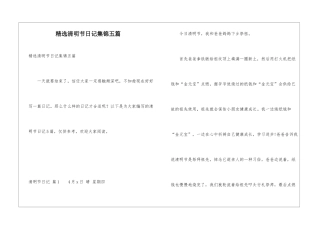 精选清明节日记集锦五篇