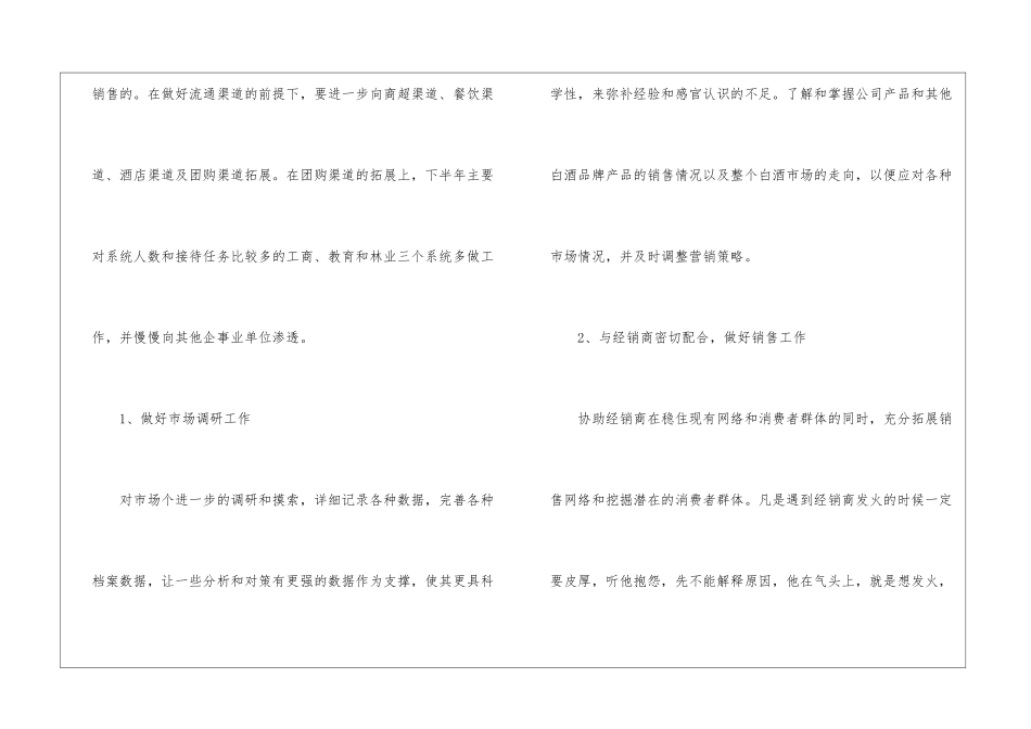 精选白酒销售计划4篇_第2页