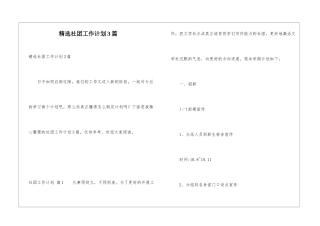 精选社团工作计划3篇