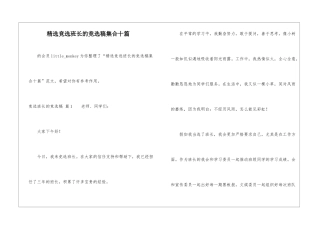 精选竞选班长的竞选稿集合十篇-