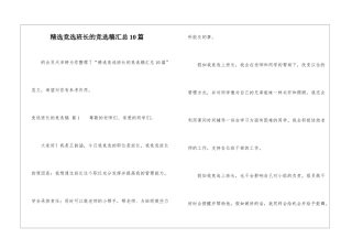 精选竞选班长的竞选稿汇总10篇-