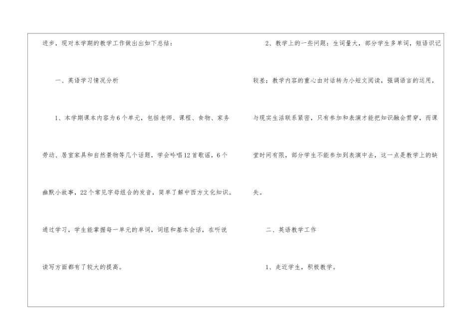 精选第一学期教学工作总结模板汇编5篇_第2页