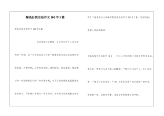 精选自我总结作文300字3篇