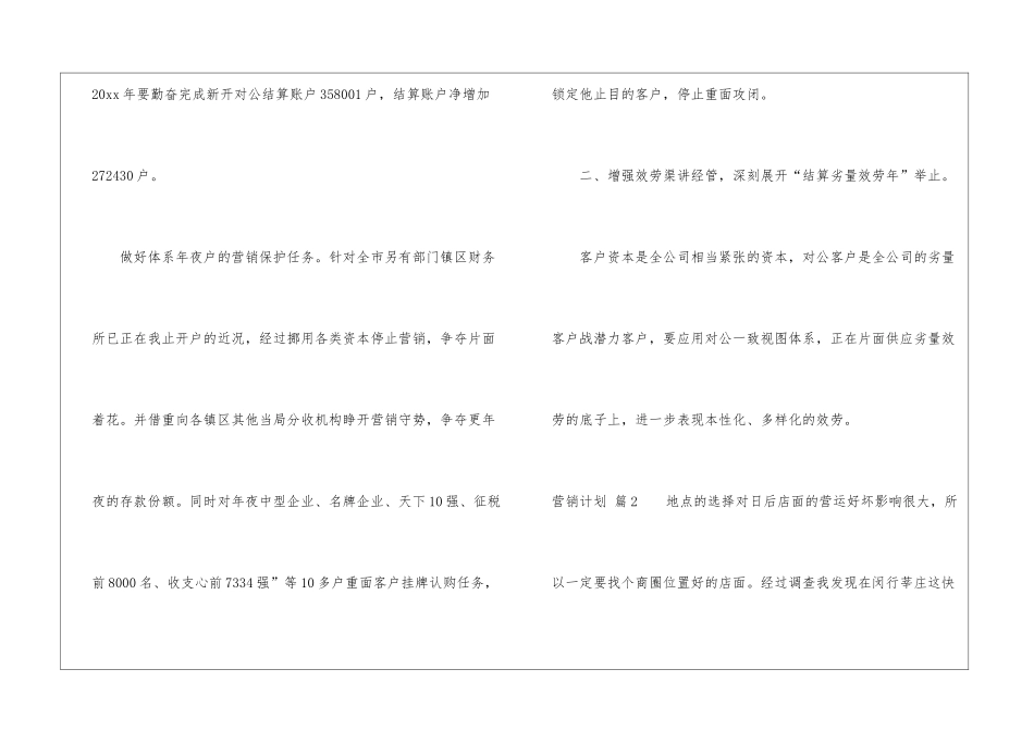 精选营销计划集合五篇_第3页