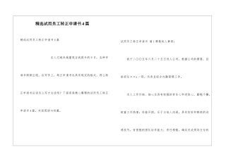 精选试用员工转正申请书4篇