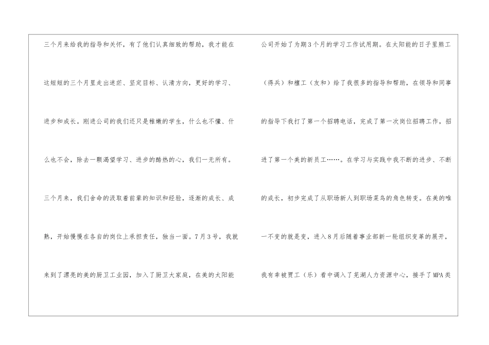 精选试用期工作总结模板锦集五篇_第2页