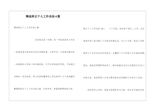 精选转正个人工作总结4篇