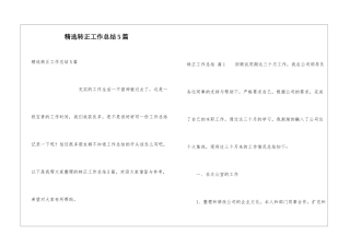 精选转正工作总结5篇