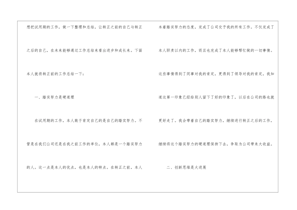 精选转正工作总结模板汇总8篇_第2页