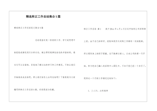 精选转正工作总结集合5篇