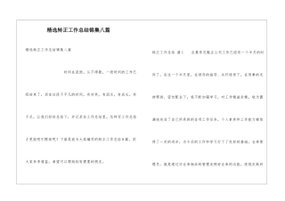 精选转正工作总结锦集八篇