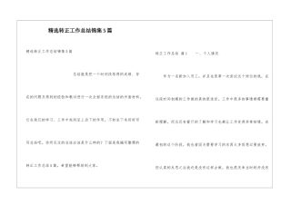 精选转正工作总结锦集5篇